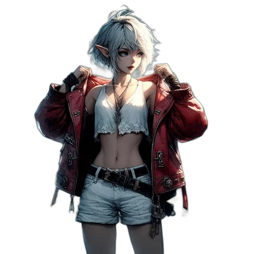 jacket, weapon, concept art, cyberpunk transparent PNG cut-out
