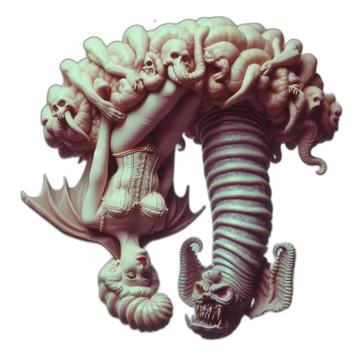 creature, dragon, crown, staff transparent PNG cut-out