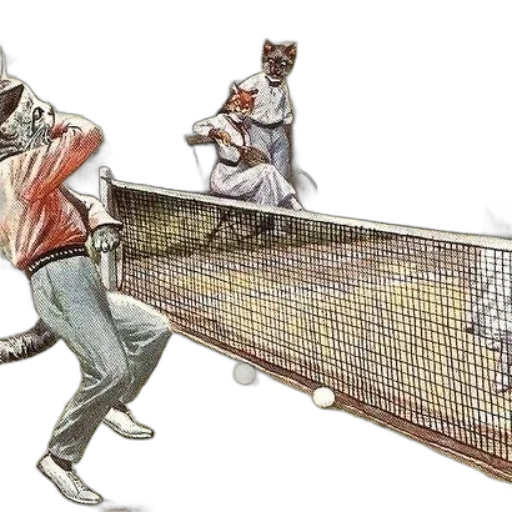 concept art, vintage, illustration, cats transparent PNG cut-out