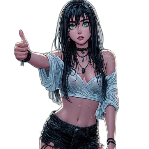 comic book art, fantasy art, concept art, cyberpunk transparent PNG cut-out