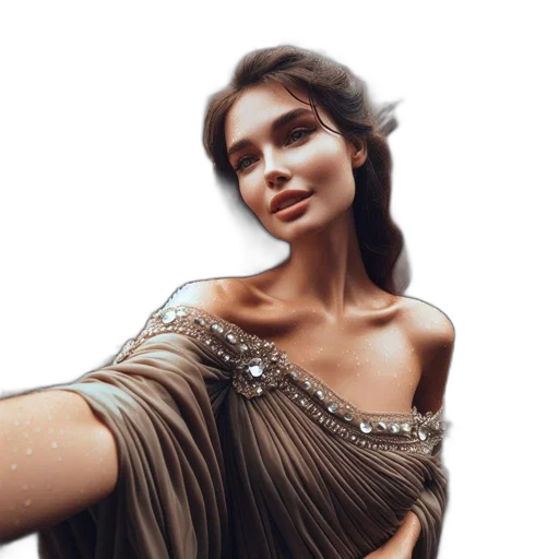 dress, jewelry, crown, photorealistic transparent PNG cut-out