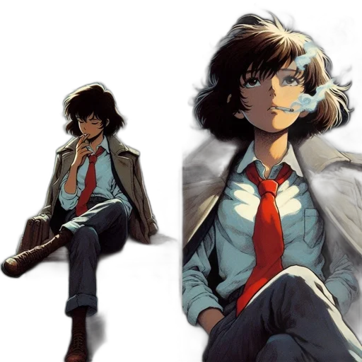 jacket, concept art, comic book art, anime transparent PNG cut-out
