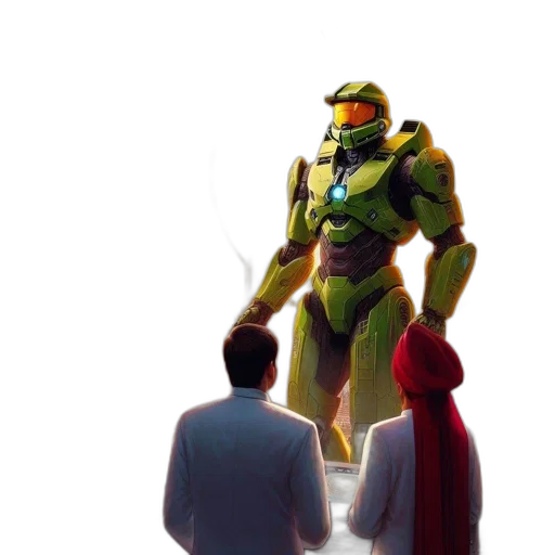 robot, weapon, creature, staff transparent PNG cut-out