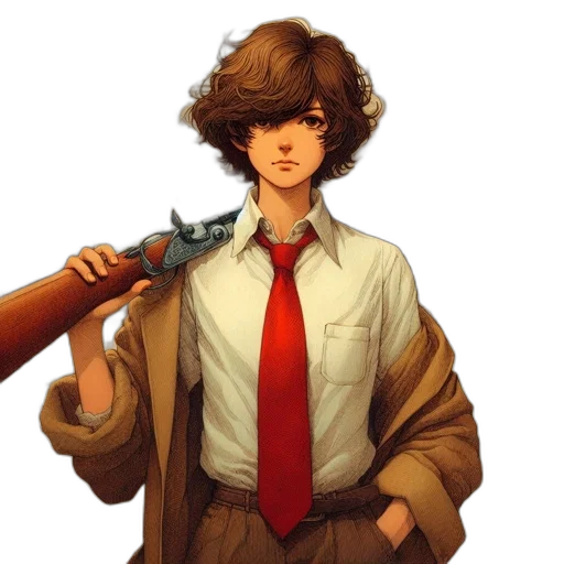 staff, weapon, jacket, concept art transparent PNG cut-out