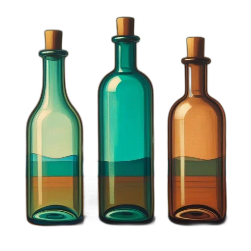 bottle, 3d render, photorealistic, concept art transparent PNG cut-out