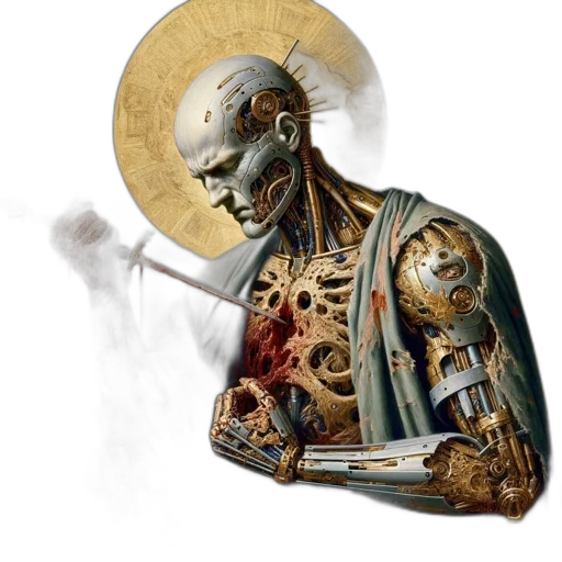 robot, concept art, fantasy art, cyberpunk transparent PNG cut-out