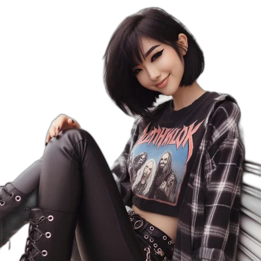 jacket, hair, cyberpunk, photorealistic transparent PNG cut-out