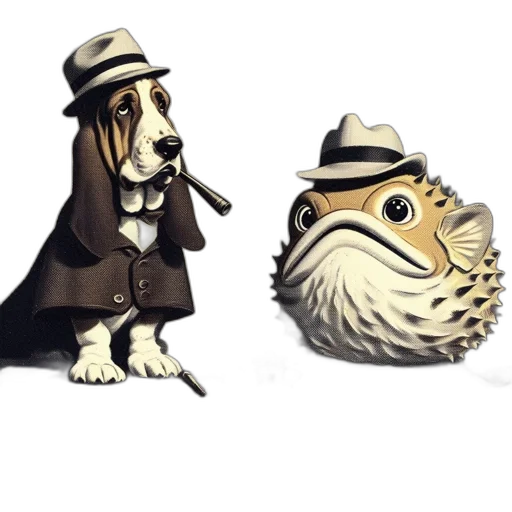 animal, hat, concept art, 3d render transparent PNG cut-out