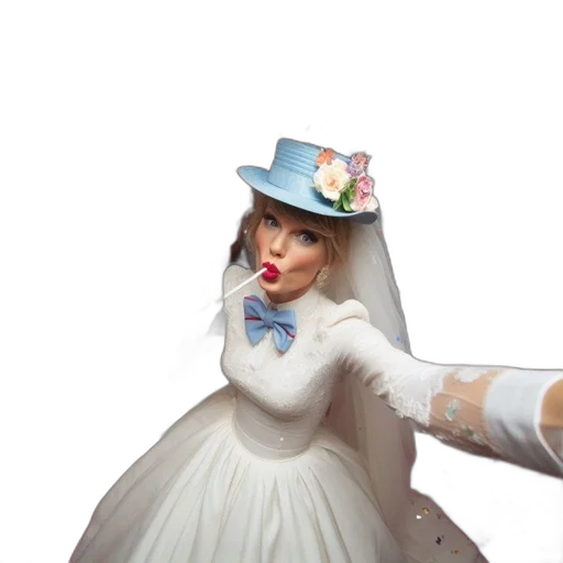 hat, dress, staff, face transparent PNG cut-out