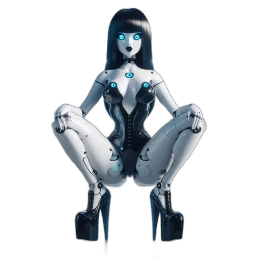 robot, concept art, 3d render, cyberpunk transparent PNG cut-out