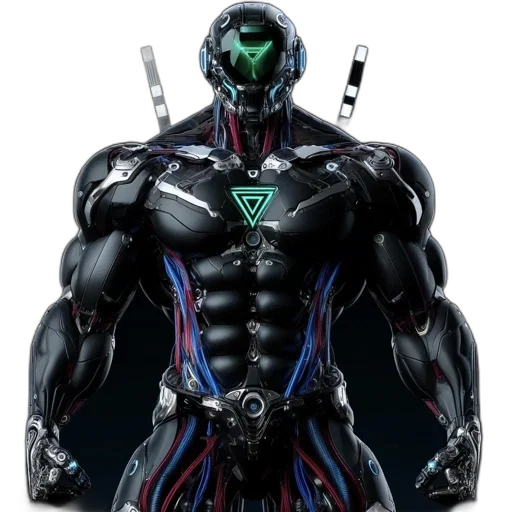 robot, concept art, cyberpunk, 3d render transparent PNG cut-out
