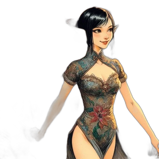 dress, fantasy art, concept art, 3d render transparent PNG cut-out