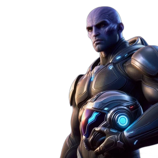 robot, concept art, 3d render, cyberpunk transparent PNG cut-out