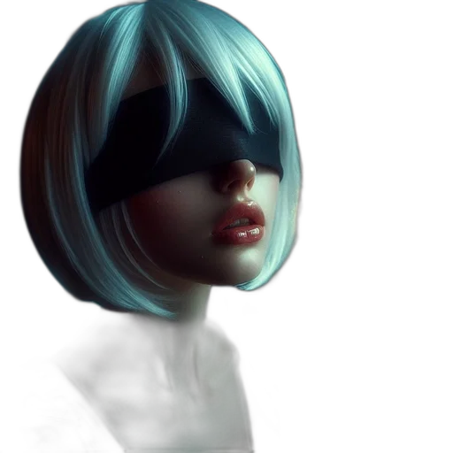 mask, face, robot, hair transparent PNG cut-out