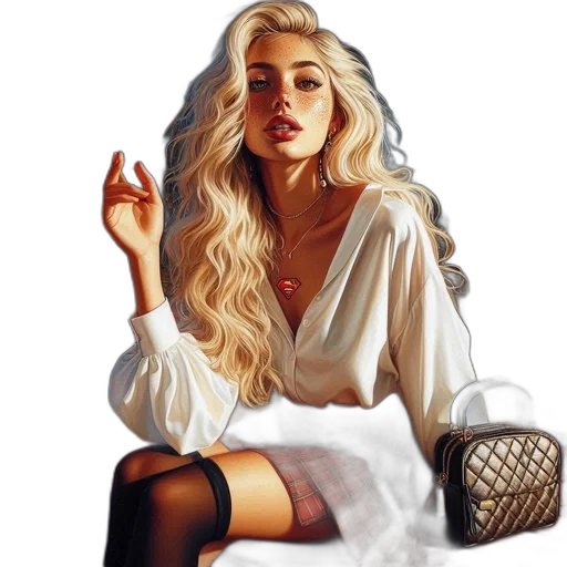 dress, jewelry, hair, face transparent PNG cut-out