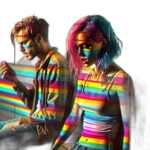 jacket, vaporwave, 3d render, concept art transparent PNG cut-out