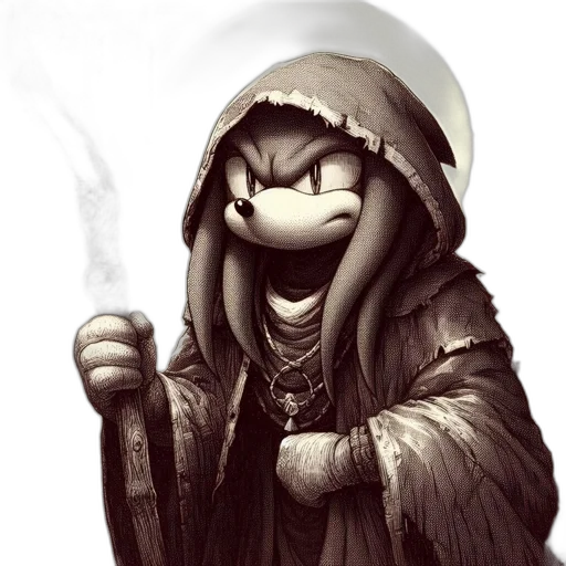 jacket, staff, mask, dragon transparent PNG cut-out