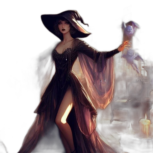dress, hat, mask, fantasy art transparent PNG cut-out