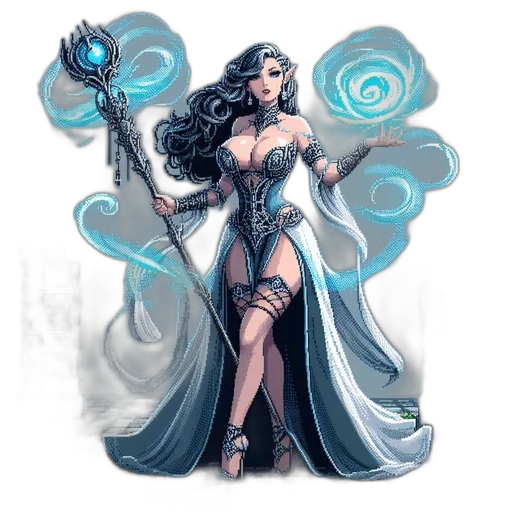dress, fantasy art, concept art, comic book art transparent PNG cut-out