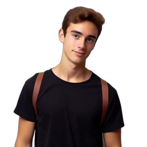 face, staff, jacket, hat transparent PNG cut-out