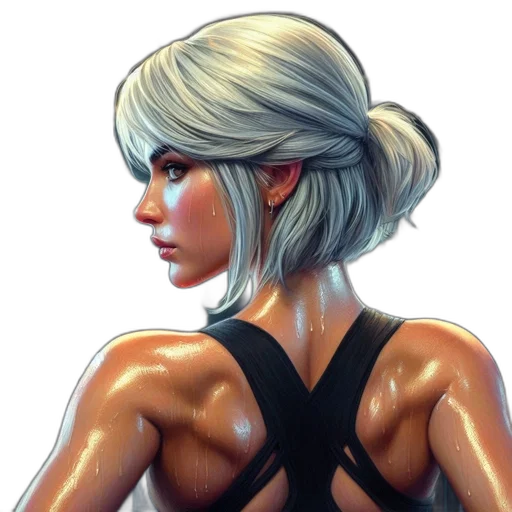 face, hair, comic book art, concept art transparent PNG cut-out