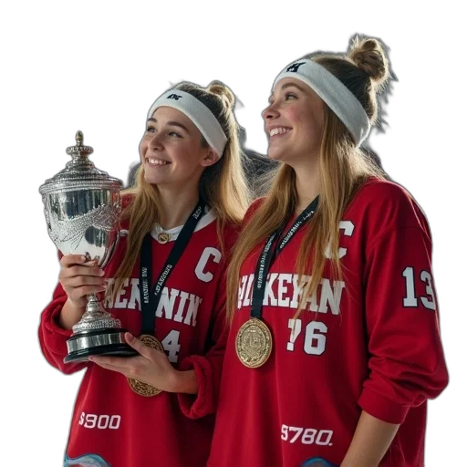 girls, hockey, team, their transparent PNG cut-out