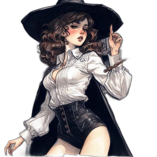 hat, dress, jacket, staff transparent PNG cut-out