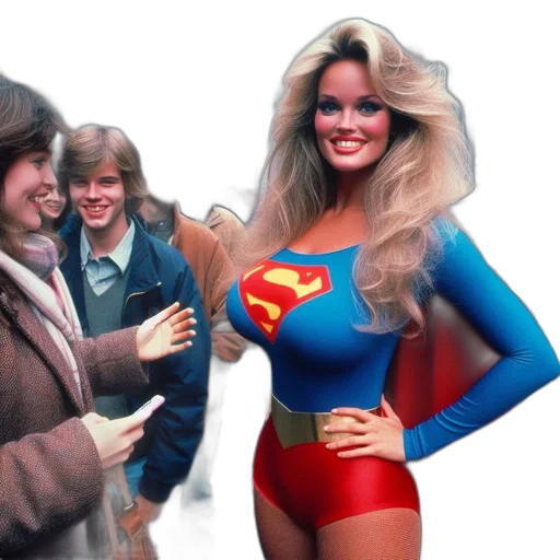comic book art, woman, dressed, supergirl transparent PNG cut-out