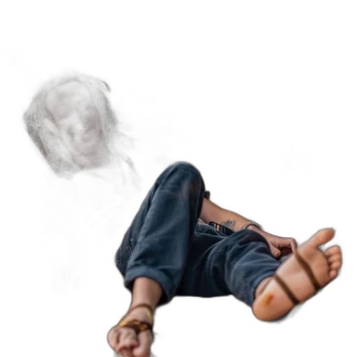 shoes, face, mask, photorealistic transparent PNG cut-out