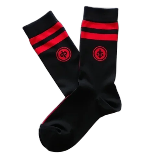 pair, black, socks, red transparent PNG cut-out