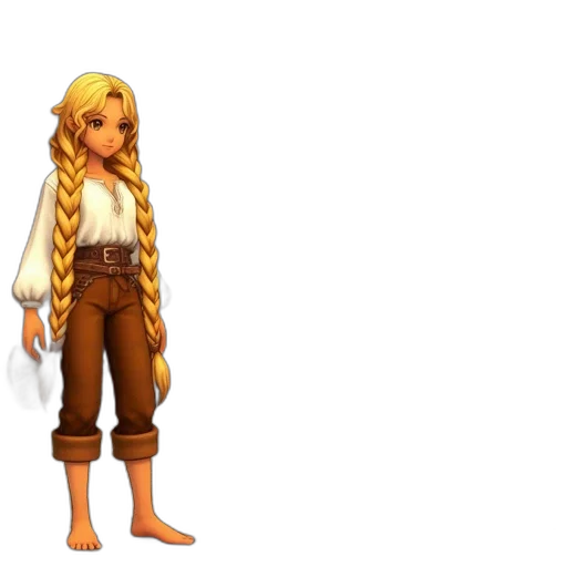 staff, hair, sword, 3d render transparent PNG cut-out