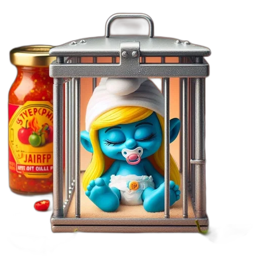 food, 3d render, animated, smurf transparent PNG cut-out