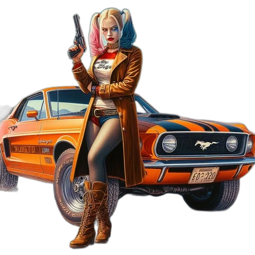 car, weapon, jacket, concept art transparent PNG cut-out