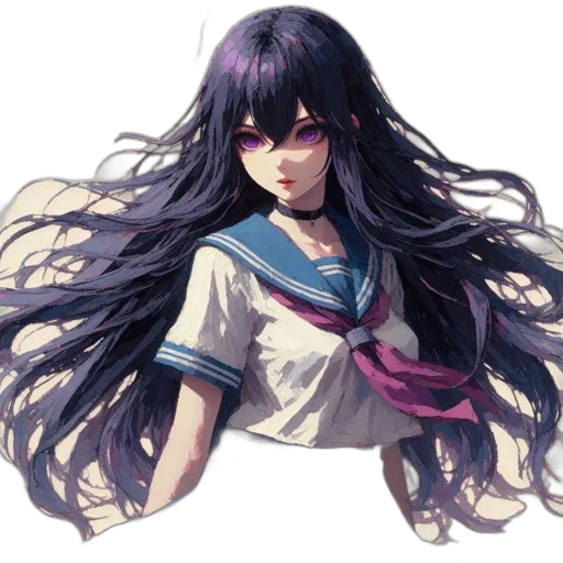 hair, face, staff, dress transparent PNG cut-out