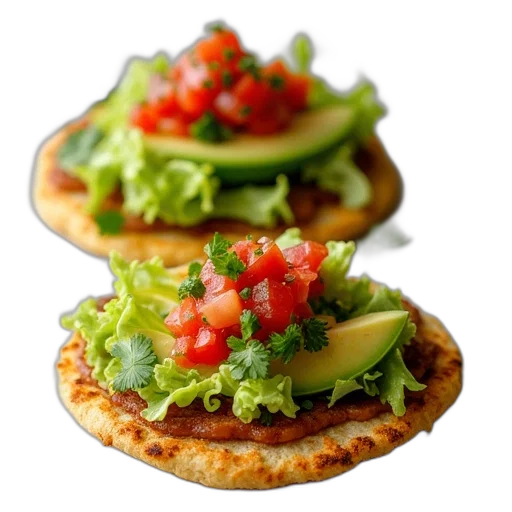 food, photorealistic, two, tostados transparent PNG cut-out