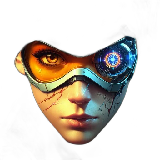 mask, face, robot, cyberpunk transparent PNG cut-out