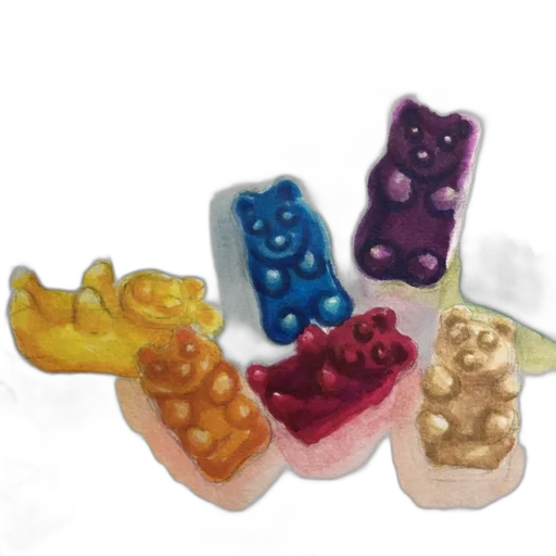 jewelry, food, 3d render, gummy transparent PNG cut-out