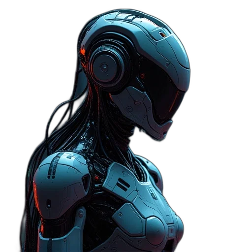 robot, dress, cyberpunk, concept art transparent PNG cut-out