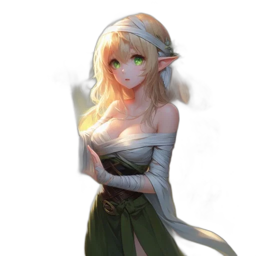 dragon, staff, dress, sword transparent PNG cut-out