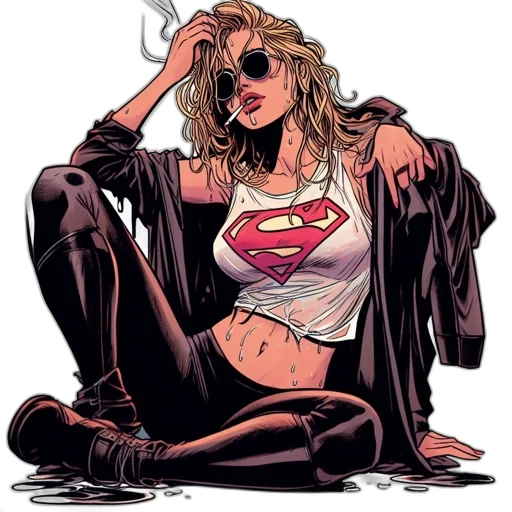 comic book art, concept art, cartoon, cyberpunk transparent PNG cut-out
