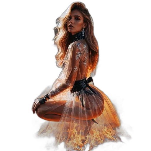 dress, hair, fantasy art, concept art transparent PNG cut-out