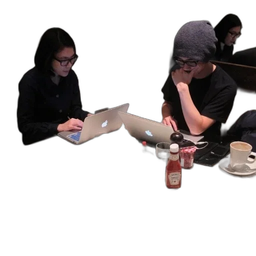 staff, concept art, two, individuals transparent PNG cut-out