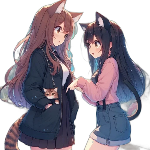 jacket, dress, animal, anime transparent PNG cut-out