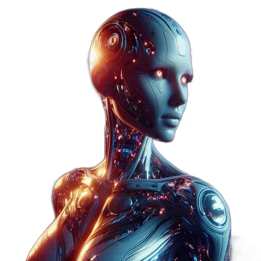 robot, dress, face, creature transparent PNG cut-out