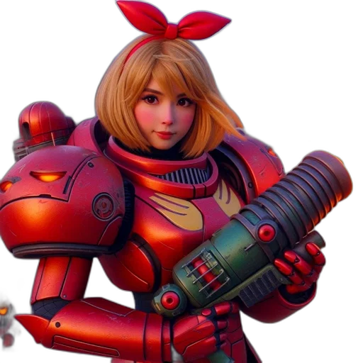 robot, weapon, 3d render, concept art transparent PNG cut-out