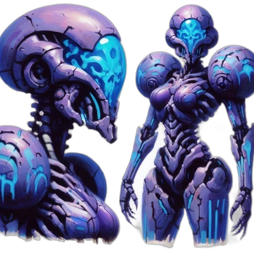 creature, robot, concept art, 3d render transparent PNG cut-out