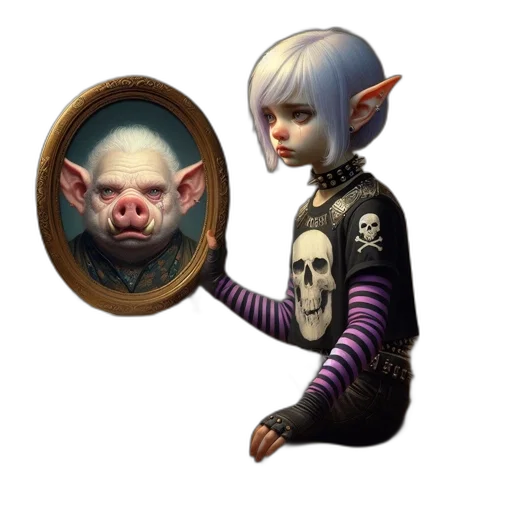 face, mask, creature, staff transparent PNG cut-out