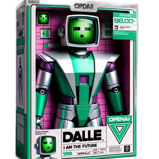 robot, vaporwave, 3d render, pixel art transparent PNG cut-out