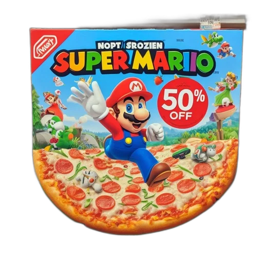 food, 3d render, concept art, mario transparent PNG cut-out
