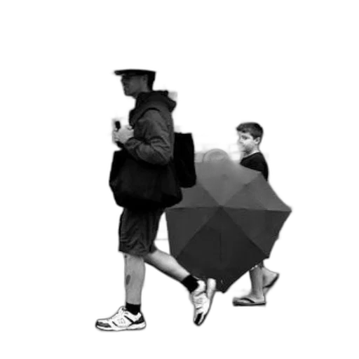 umbrella, hat, jacket, staff transparent PNG cut-out